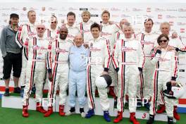 BSM celebrity drivers with Sir Stirling Moss and the BSM girls