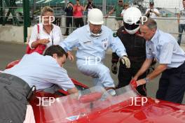 Sir Stirling Moss makes his combeack in his OSCA