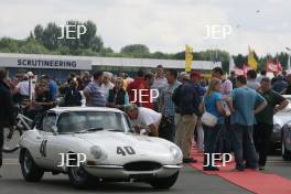 Jaguar E Type action at Silverstone