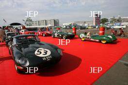 Jaguar E Type action at Silverstone