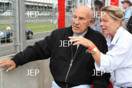 Stirling Moss makes racing comeback in his OSCA at the Silverstone Classic, he retired due to gearbox problems whilst leading his class