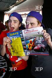 Jedward arrive at the Silverstone Classic