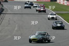 Jaguar E Type action at Silverstone