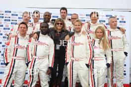 The 2011 Bobby Moore celebrity challenge drivers with Suzi Quatro