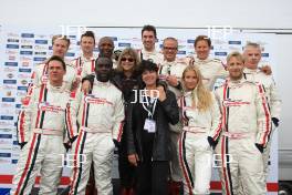 The 2011 Bobby Moore celebrity challenge drivers with Suzi Quatro and Stephanie Moore