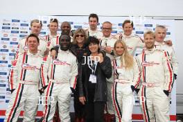 The 2011 Bobby Moore celebrity challenge drivers with Suzi Quatro and Stephanie Moore