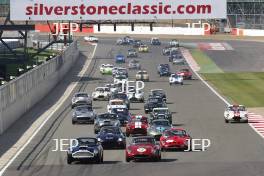 Start of the Tourist Trophy, Graham/Attwood 		Aston Martin DB4 GT Lightweight leads