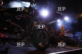 Suzi Quatro on stage at the Silverstone Classic