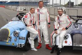 Nicola Stapleton, Tony Hirst and Kelvin Fletcher, Morgan Silverstone Classic Celebrity Race