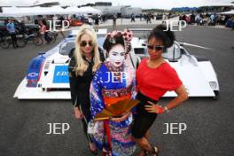 Silverstone Classic  28-30 July 2017  At the Home of British Motorsport  General A Geisha girl with the Sauber Mercedes C292 Free for editorial use only Photo credit – JEP