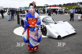 Silverstone Classic  28-30 July 2017  At the Home of British Motorsport  General A Geisha girl with the Sauber Mercedes C292 Free for editorial use only Photo credit – JEP