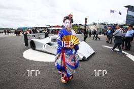 Silverstone Classic  28-30 July 2017  At the Home of British Motorsport  General A Geisha girl with the Sauber Mercedes C292 Free for editorial use only Photo credit – JEP