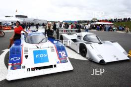 Silverstone Classic  28-30 July 2017  At the Home of British Motorsport  General A Geisha girl with the Sauber Mercedes C292 Free for editorial use only Photo credit – JEP