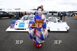 Silverstone Classic  28-30 July 2017  At the Home of British Motorsport  General A Geisha girl with the Sauber Mercedes C292 Free for editorial use only Photo credit – JEP