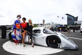 Silverstone Classic  28-30 July 2017  At the Home of British Motorsport  General A Geisha girl with the Sauber Mercedes C292 Free for editorial use only Photo credit – JEP