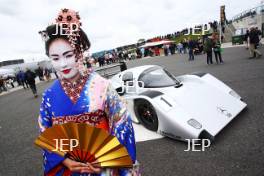 Silverstone Classic  28-30 July 2017  At the Home of British Motorsport  General A Geisha girl with the Sauber Mercedes C292 Free for editorial use only Photo credit – JEP