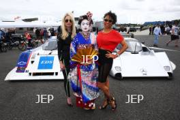 Silverstone Classic  28-30 July 2017  At the Home of British Motorsport  General A Geisha girl with the Sauber Mercedes C292 Free for editorial use only Photo credit – JEP