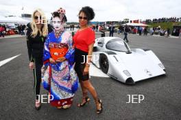 Silverstone Classic  28-30 July 2017  At the Home of British Motorsport  General A Geisha girl with the Sauber Mercedes C292 Free for editorial use only Photo credit – JEP