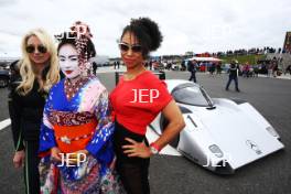 Silverstone Classic  28-30 July 2017  At the Home of British Motorsport  General A Geisha girl with the Sauber Mercedes C292 Free for editorial use only Photo credit – JEP