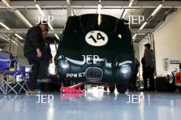 Silverstone Classic Media Day 2017, Silverstone Circuit, Northants, England. 23rd March 2017. Jaguar C Type. Copyright Free for editorial use.