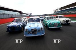 Silverstone Classic Media Day 2017, Silverstone Circuit, Northants, England. 23rd March 2017. Austin A35. Copyright Free for editorial use.