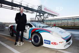 Silverstone Classic Media Day 2017, Silverstone Circuit, Northants, England. 23rd March 2017. David Brabham Jaguar XJ220. Copyright Free for editorial use.