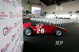 Silverstone Classic Media Day 2017, Silverstone Circuit, Northants, England. 23rd March 2017. Maserati 250F Copyright Free for editorial use.