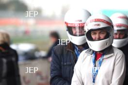 Silverstone Classic Media Day 2017, Silverstone Circuit, Northants, England. 23rd March 2017. Media passenger rides. Copyright Free for editorial use.