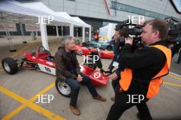 Silverstone Classic Media Day 2017, Silverstone Circuit, Northants, England. 23rd March 2017. Tiff Needell with his Formula Ford. Copyright Free for editorial use.