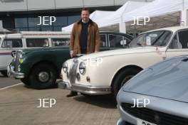 Silverstone Classic Media Day 2017, Silverstone Circuit, Northants, England. 23rd March 2017. Tim Hannig Jaguar. Copyright Free for editorial use.