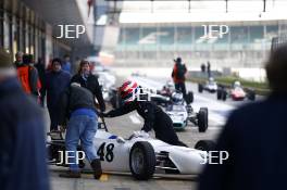 Silverstone Classic Media Day 2017, Silverstone Circuit, Northants, England. 23rd March 2017. Benn Tilley Formula Ford. Copyright Free for editorial use.