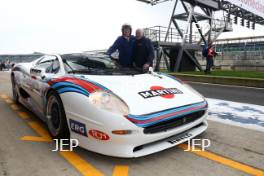 Silverstone Classic Media Day 2017, Silverstone Circuit, Northants, England. 23rd March 2017. Jaguar XJ220. Copyright Free for editorial use.