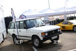 Silverstone Classic Media Day 2017, Silverstone Circuit, Northants, England. 23rd March 2017. Range Rover eBay display. Copyright Free for editorial use.