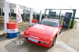 Silverstone Classic Media Day 2017, Silverstone Circuit, Northants, England. 23rd March 2017. Porsche 924. Copyright Free for editorial use.