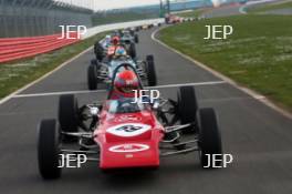 Silverstone Classic Media Day 2017, Silverstone Circuit, Northants, England. 23rd March 2017. Tiff Needell leads the Formula Ford field. Copyright Free for editorial use.