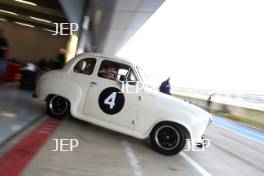 Silverstone Classic Media Day 2017, Silverstone Circuit, Northants, England. 23rd March 2017. Steve Soper Austin A35. Copyright Free for editorial use.