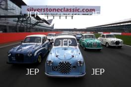 Silverstone Classic Media Day 2017, Silverstone Circuit, Northants, England. 23rd March 2017. Austin A35. Copyright Free for editorial use.