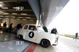 Silverstone Classic Media Day 2017, Silverstone Circuit, Northants, England. 23rd March 2017. Steve Soper Austin A35. Copyright Free for editorial use.