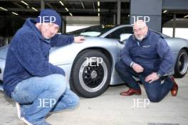 Silverstone Classic Media Day 2017, Silverstone Circuit, Northants, England. 23rd March 2017. Don Law and Justin Law. Copyright Free for editorial use.