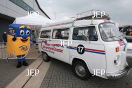 Silverstone Classic Media Day 2017, Silverstone Circuit, Northants, England. 23rd March 2017. JET mascot Philup. Copyright Free for editorial use.