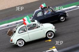 Silverstone Classic  28-30 July 2017  At the Home of British Motorsport  Parades Fiat 500 Free for editorial use only Photo credit – JEP