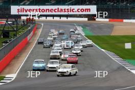 Silverstone Classic  28-30 July 2017  At the Home of British Motorsport  Race Start, SOPER Steve, Ford Lotus Cortina leads. Free for editorial use only Photo credit – JEP