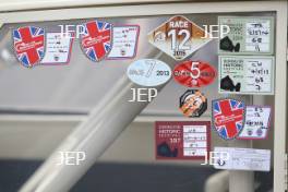 Silverstone Classic  28-30 July 2017 At the Home of British Motorsport John Fitzpatrick U2TC Scrutineer Sticker Free for editorial use only Photo credit –  JEP 