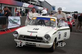 Silverstone Classic  20-22 July 2018 At the Home of British Motorsport 18 Adam Brindle/Nigel Greeensall, Ford Lotus Cortina Free for editorial use only Photo credit – JEP