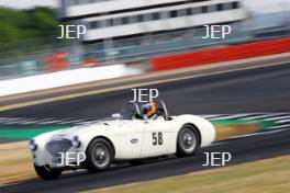 Silverstone Classic  20-22 July 2018 At the Home of British Motorsport 58 Jason Minshaw/Andy Willis, Austin-Healey 100 Le Mans Free for editorial use only Photo credit – JEP