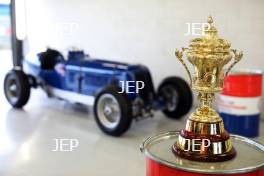 Silverstone Classic (20-21 July 2018) Preview Day,  2 May 2018, At the Home of British Motorsport. 1948 British Grand Prix trophy  Free for editorial use only. Photo credit - JEP    