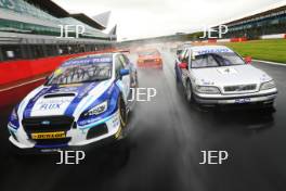 Silverstone Classic (20-21 July 2018) Preview Day,  2 May 2018, At the Home of British Motorsport. BTCC at the Silverstone Classic, Jason Plato, Team BMR Subaru Levorg GT and Rickard Rydell (SWE) Volvo Free for editorial use only. Photo credit - JEP