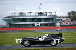 Silverstone Classic (20-21 July 2018) Preview Day,  2 May 2018, At the Home of British Motorsport.  Jaguar D-Type  Free for editorial use only. Photo credit - JEP    