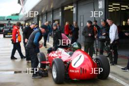 Silverstone Classic (20-21 July 2018) Preview Day,  2 May 2018, At the Home of British Motorsport. Martin Brundle - Ferrari 246 Dino  Free for editorial use only. Photo credit - JEP