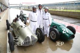 Silverstone Classic (20-21 July 2018) Preview Day,  2 May 2018, At the Home of British Motorsport.  Karun Chandhok, Mark Webber and Susie Wolff Free for editorial use only. Photo credit - JEP    